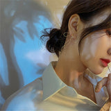 AVEURI  2023 Korean New Fashion Design Sense Line Bow Earrings Female Elegant Temperament Light Luxury Simple Earrings For Women Girls