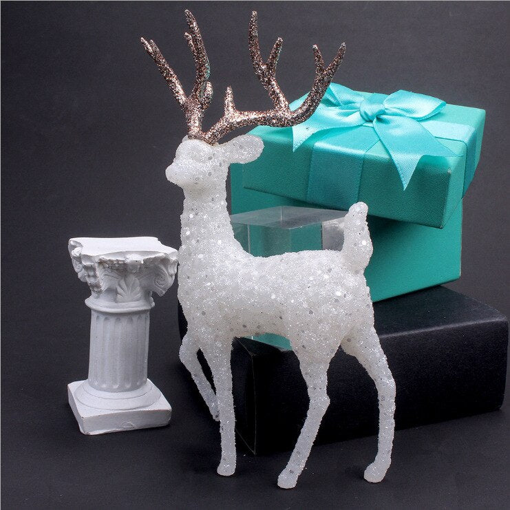 Christmas Gift Crystal Deer Gifts Christmas Elk White Flash Gold Dessert Table Decor Merry Christmas Decor For Home 2022 Kids Naviidad Gifts