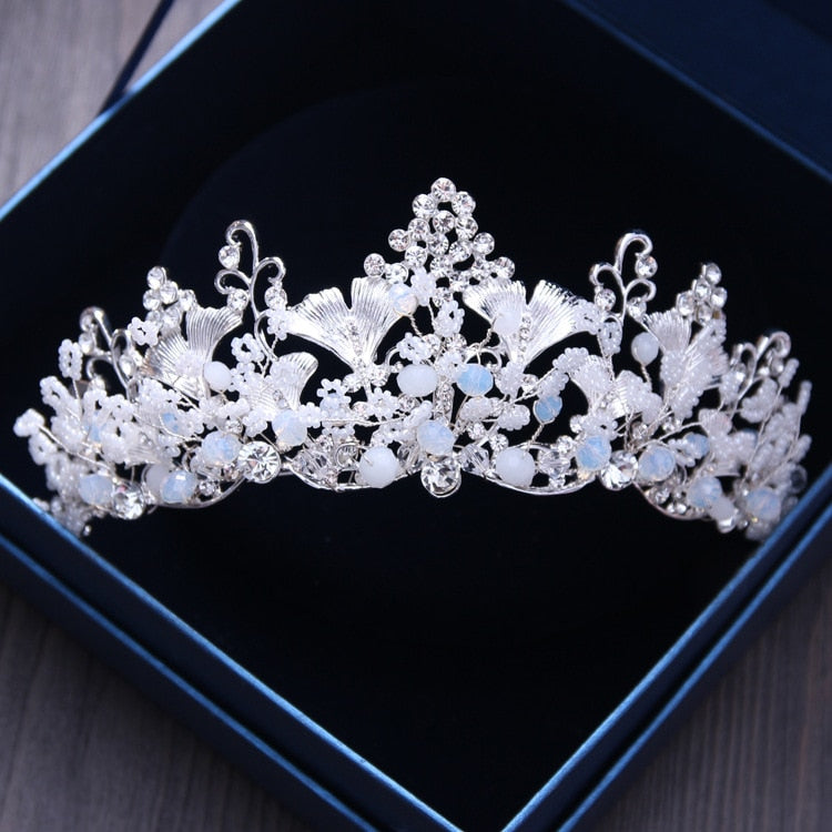 Aveuri Diverse Silver Color Gold Crystal Crowns Bride tiara Fashion Queen For Wedding Crown Headpiece Wedding Hair Jewelry Accessories