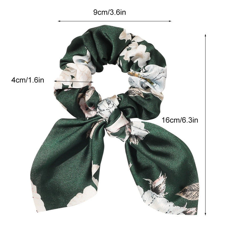 Aveuri 2022 Chiffon Bowknot Elastic Hair Bands For Women Girl Solid Color Hair Ties Ponytail Scrunchies Headband Holder Hair Accessorie
