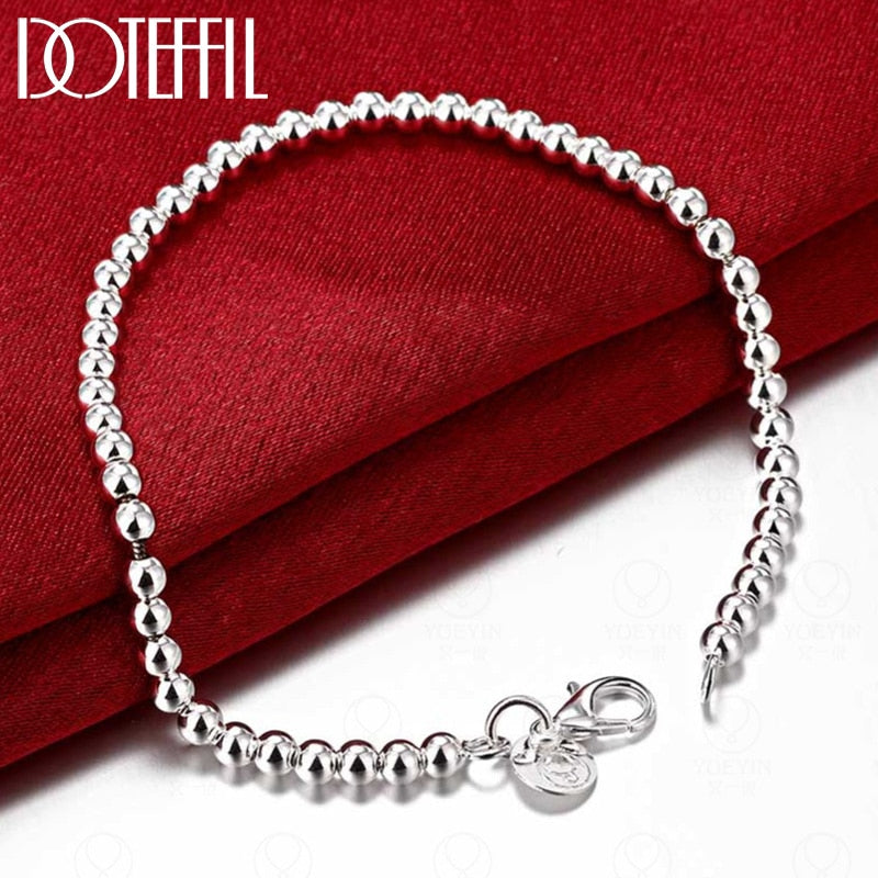 Aveuri  alloy 4mm Smooth Beads Bracelet For Women Fashion Wedding Engagement Party Charm Jewelry