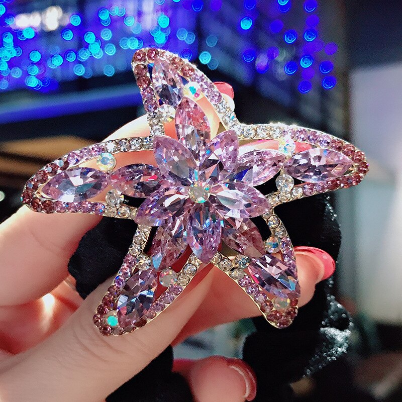 Aveuri Ball Head Rhinestone Starfish Tie Hair Large Intestine Ring New Adult Flannel Metal Hair Ring Headdress