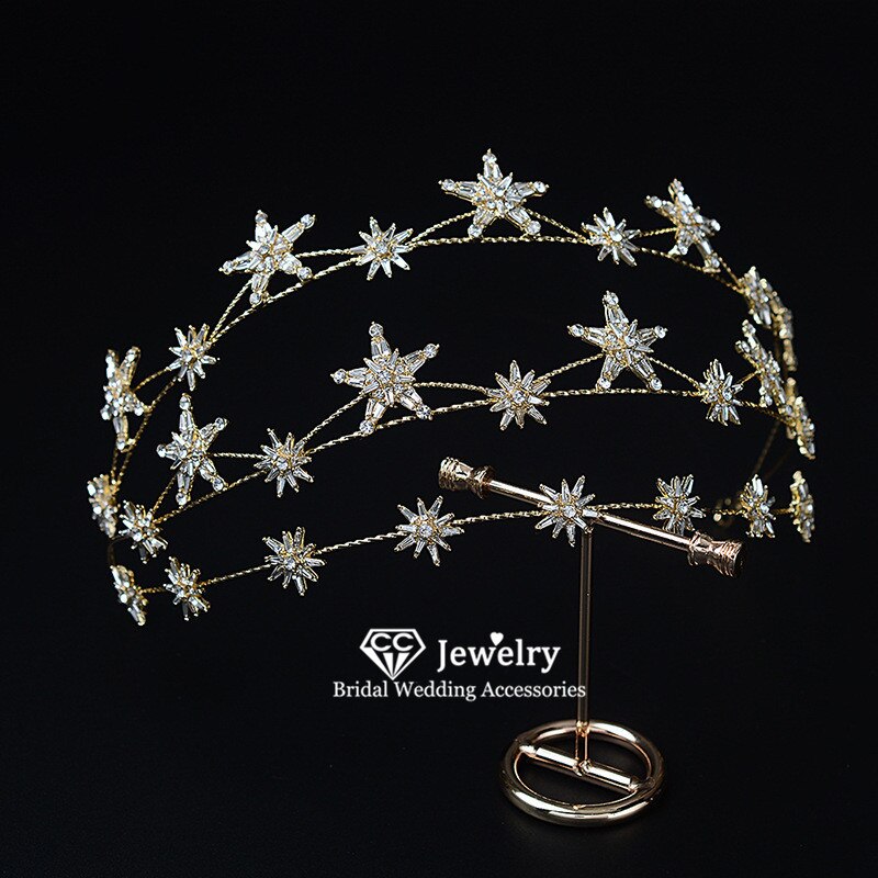 Aveuri Christmas Gift Crown for Women Hairband Headband Tiara Wedding Accessories for Bridal Hair Jewelry Crowns Party Beach Hairwear Gift TS469
