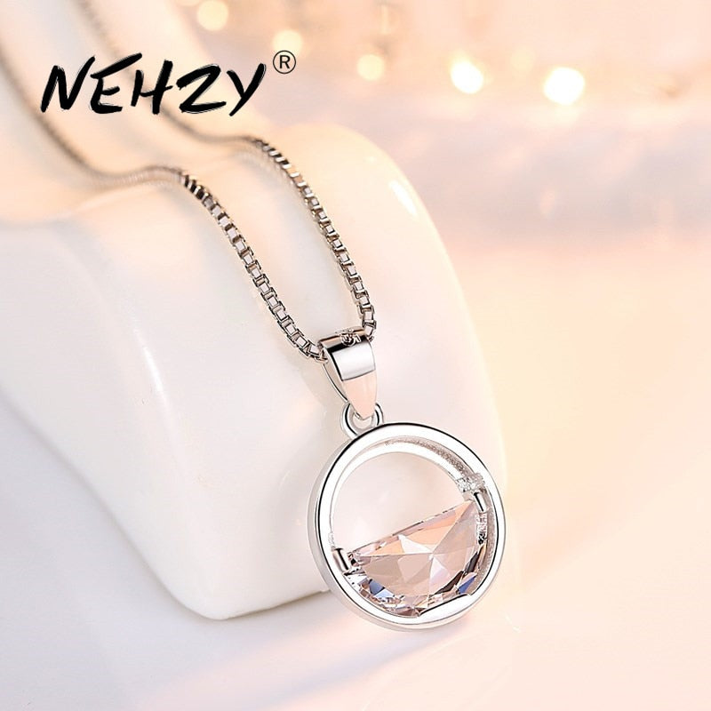 Christmas Gift alloy women's fashion new jewelry high quality zircon round retro simple pendant necklace long 45CM