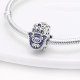 plata charms of ley Silver Color Devil's Eye Series-Palm Shape Charms Beads Fit Original Pandach Bracelet Necklace Women jewelry