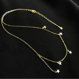 Christmas Gift Elegant Simple Multiple Stars Choker Necklace Gift For Girl Star Pendant Party Fine Accessories NK049