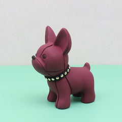 Aveuri Cute French Bulldog Doll Key Fob Accessories Wood Dog Pendant Toy Stereo Doll Paw Machine Doll Small Gift.