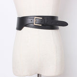 Aveuri Plus Size Wide Corset Belt Female Waist Big Belts For Women Brown Pu Leather Designer Cummerbunds Dress Coat Waistband