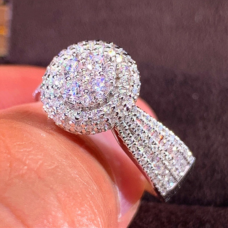 Graduation gift Temperament Sweet Wedding Accessories Women's Ring Full Paved Shiny CZ Stone Bow Shaped New Designed Lady Fashion Jewelry