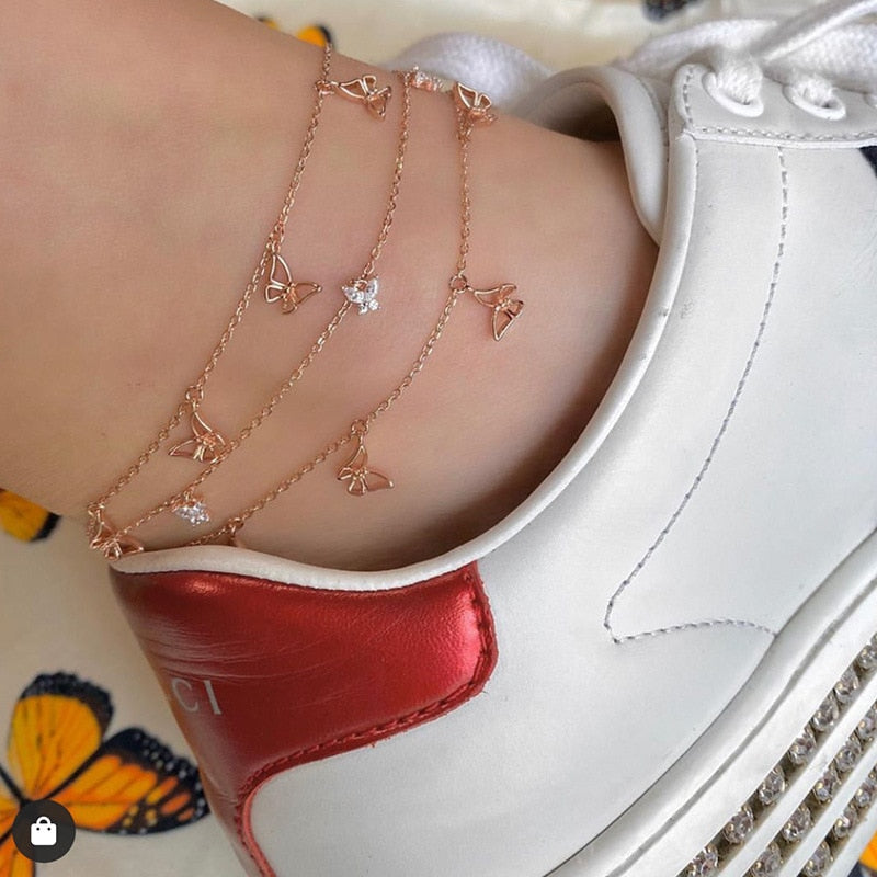 Aveuri Bohemia Chain Anklets for Women Foot Accessories 2023 Summer Beach Barefoot Sandals Bracelet ankle on the leg Female