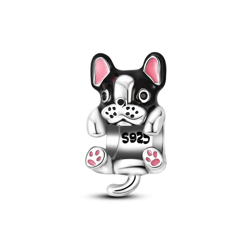 plata charms of ley 925 2023 New Fit Original Pandach Bracelet Bulldog look Silver Color Pendant Charms Beads Women Jewelry