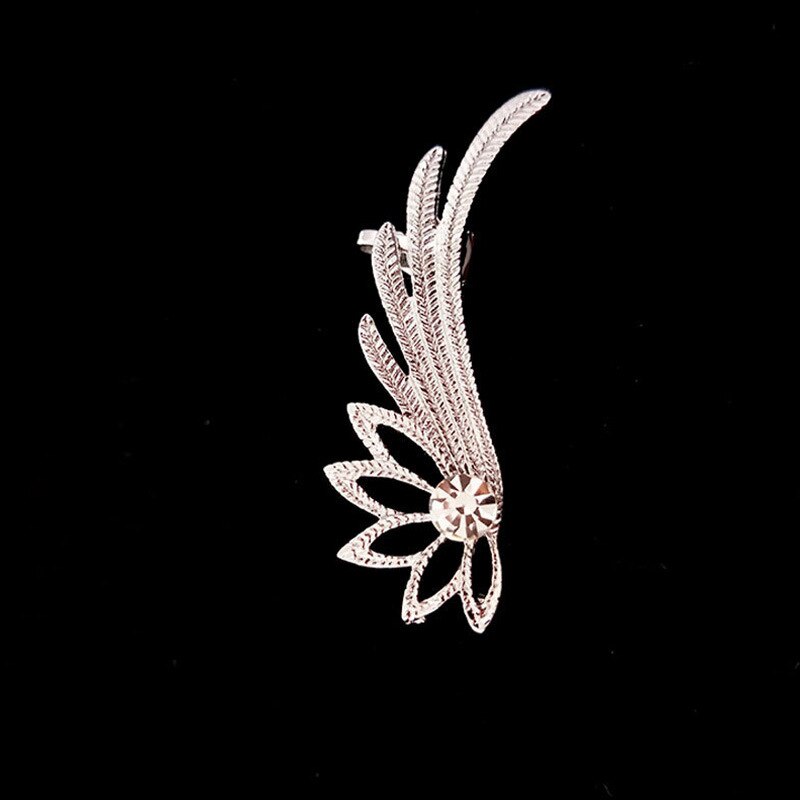 AVEURI Fashion Angel Wings Metal Rhinestone Earrings Women's Exaggerated Drop Earrings Banquet Popular Creative Jewelry Accessories