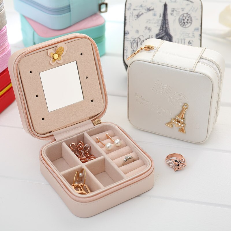 Christmas Gift CASEGRACE Portable With Mirror,Jewelry Box, Travel Carry, Jewelry Storage