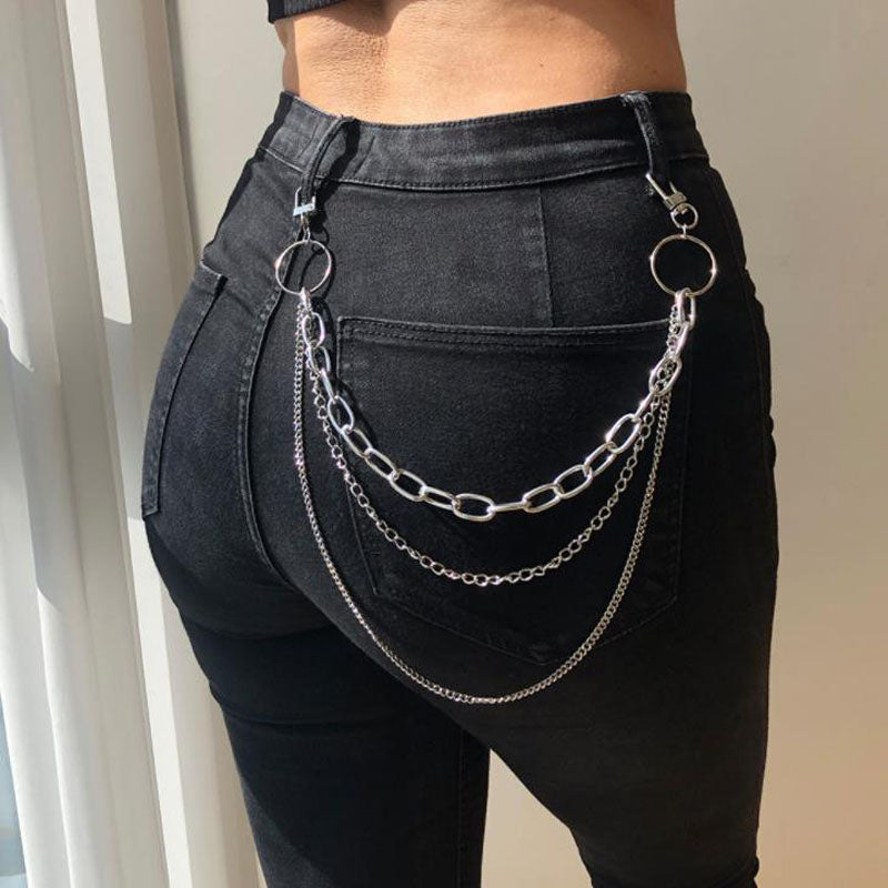 Punk Multi-layer Chain On The Jeans Pants Women Keychains for Unisex Egirl Harajuku Clothing Aesthetic Accessories