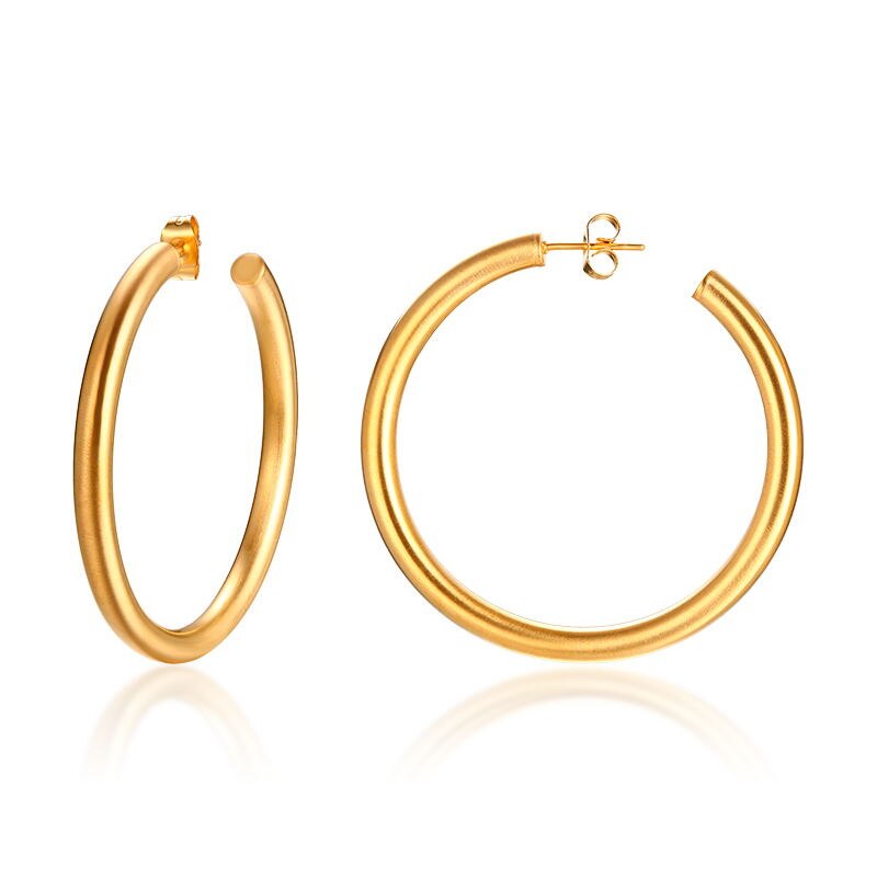 Aveuri Geometric Huggie Hoop Earrings for Women Gold Filled Stainless Steel Medium Thick Charm Bohe Female Cartilage Piercing