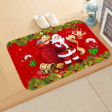Christmas Gift Red Christmas Mat Santa Claus Elk Floor Mat Xmas Non-slip Doormat Kitchen Bathroom Decor 2021 Merry Christmas Decor For Home