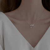 Hot 925 Sterling Silver Geometric Rhinestone Zircon Pendant Necklace Women Jewelry Party Gift