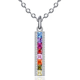 Christmas Gift Elegant Rainbow Diamond Necklace Pendant Shiny  Multicolor Zircon Choker Wedding Gift For Girl Accessories
