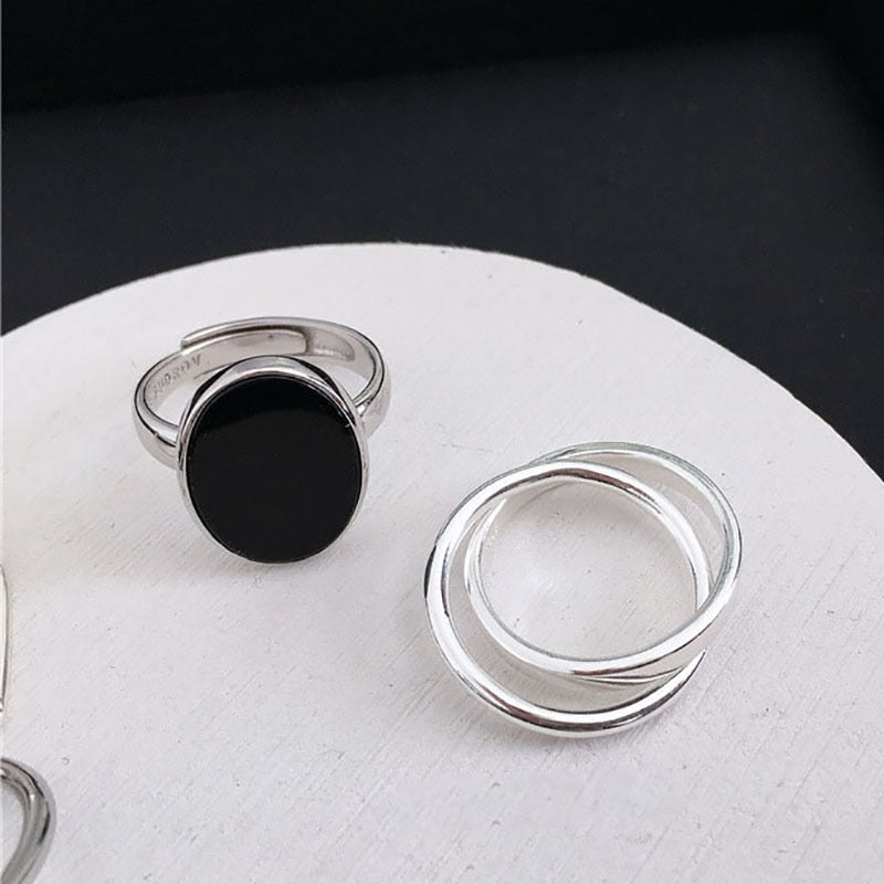 Aveuri Minimalist Alloy Rings for Women Couples Fashion Creative Cross Geometric Handmade Party Jewelry Gifts