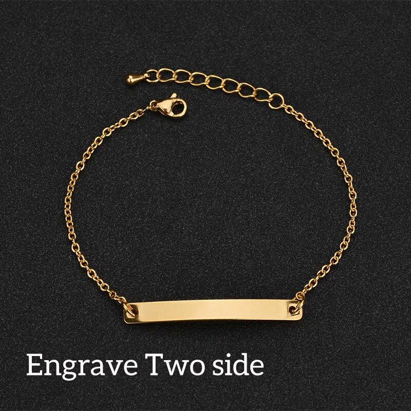 Christmas Gift Nextvance Customized Engraving Nameplate Couple Bracelet Stainless Steel Chain Id Tag Bracelets For Lover Valentines Day