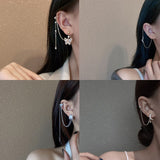 Aveuri Korean Elegant Cute Earrings Rhinestone Butterfly Ear Clips Stud Earrings For Women Girls Fashion Chain Boucle D'oreille Jewelry