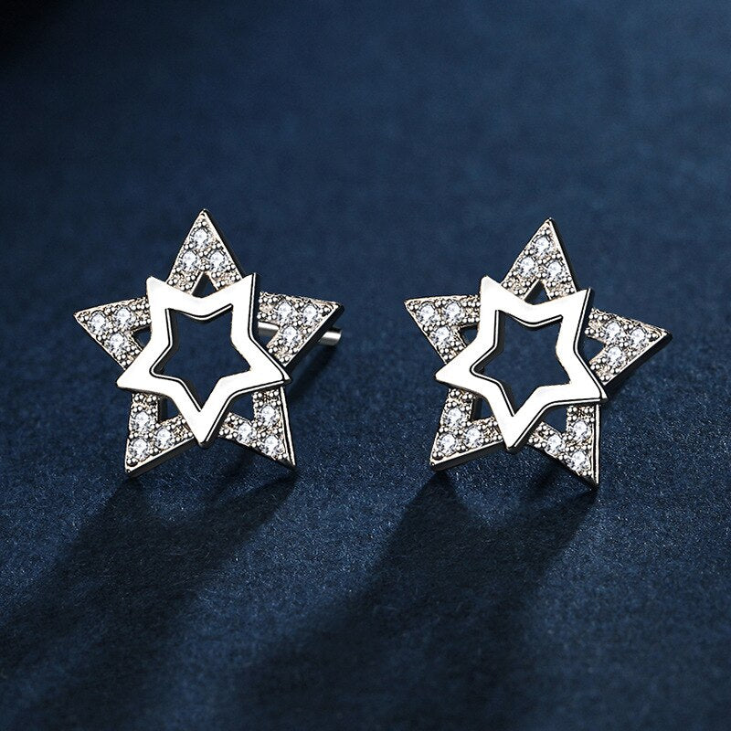Christmas Gift Star Charm Piercing Stud Earring For Women Girls Jewelry Pendientes Accessories eh951