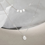 Christmas Gift Double-layer Round Bead Pendant Necklace Simple Fashion Female Clavicle Chain dz295