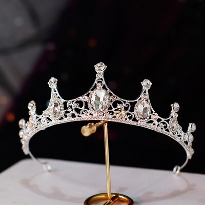 Bridal Rhinestone Headband Wedding Shinny Crown Crystal Crown Girl Tiaras Silver Color Hair Jewelry Diadem