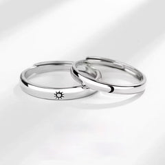 Christmas Gift Trendy Classic 1 Pair Sun Moon Lover Couple Rings Set Promise Engagement Wedding Bands Men Women Jewellery Valentine's Day Gifts