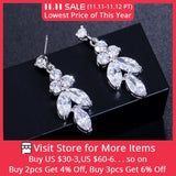Christmas Gift CWWZircons 4Pcs Brilliant Cubic Zircon Necklace Earrings Ring and Bracelet Wedding Bridal Jewelry Sets Dress Accessories T344