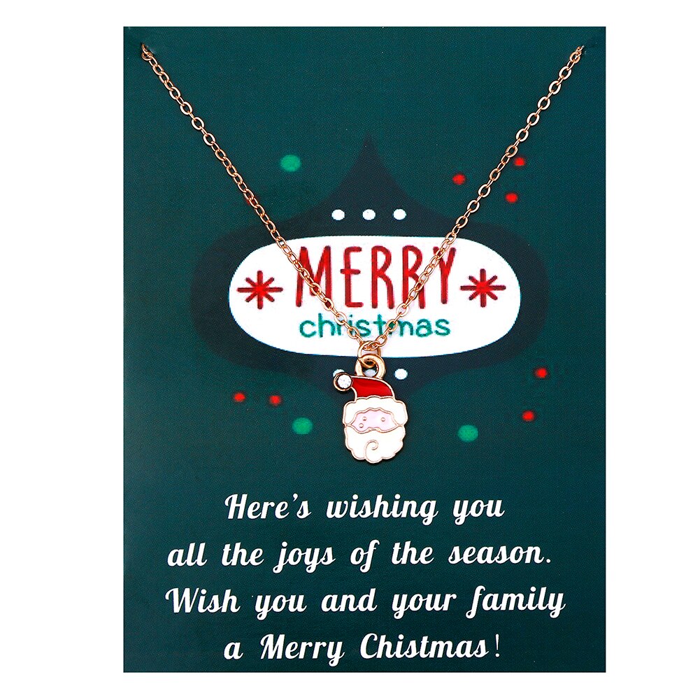 Christmas Gift Fashion Jewelry Christmas Ornaments Drip Oil Snowman Pendant Necklace