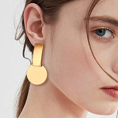 New Fashion Round Dangle ear clip Korean clip on Earrings For Women Geometric Round Heart Earring Wedding Jewelry