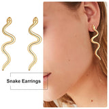 Drop Snake Earrings Stainless Steel Dangle Earrings for Women Girls Bohemian Jewelry