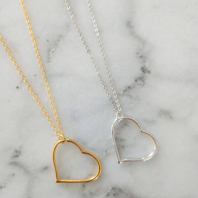 Christmas Gift 2023 Gold Heart Necklace Sweater Chain for Women NEW Simple Long Pendant Necklaces Collares Female collier femme Jewelry Gift