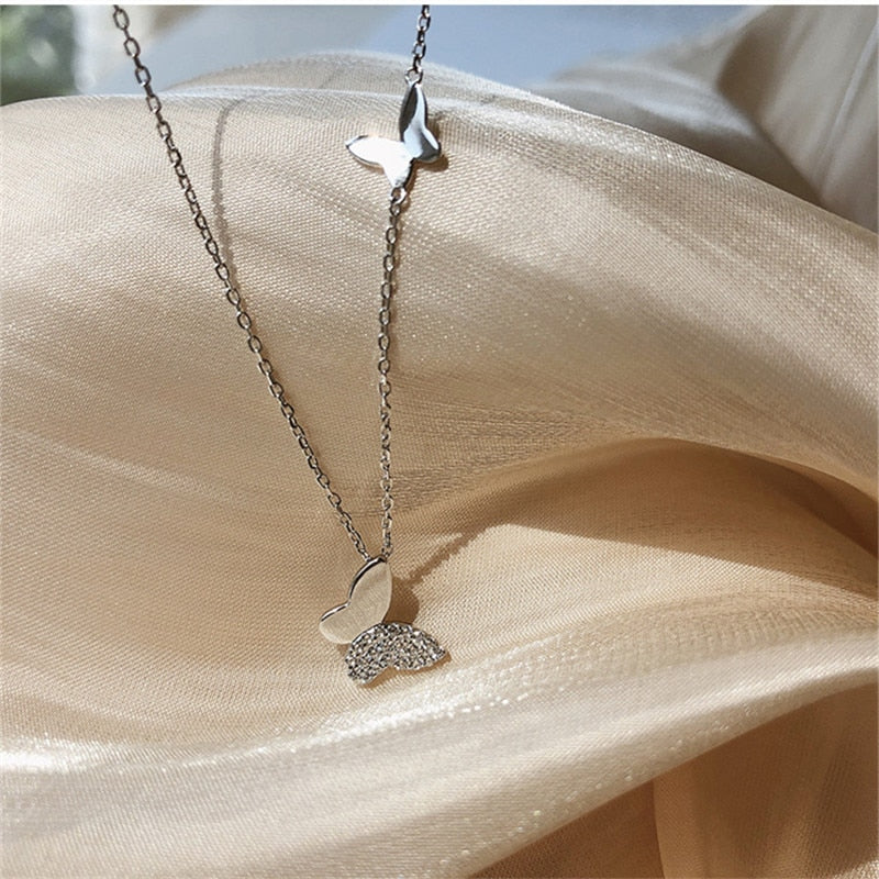 Aveuri Christmas Gift  Butterfly Charm Pendant Choker Necklace Wedding Statemen Jewelry For Women dz104