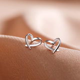 New Trendy 925 Sterling Silver Peach Heart Earrings for Women Luxury Earrings Wedding Party Gift
