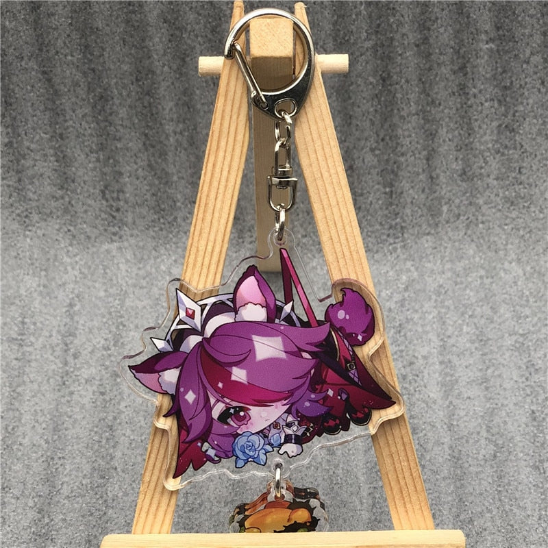 Aveuri Genshin Impact Kaedehara Kazuha Yoimiya Kamisato Ayaka Keychain Accessories Key Chain Pendant Cartoon Badge