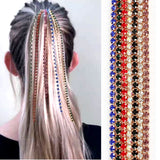 Aveuri 2022 New Flashing Diamond Tassel Chain Hair Piece One Word Clip Hair Accessories Popular Hair Clip Dirty Braided Hairband