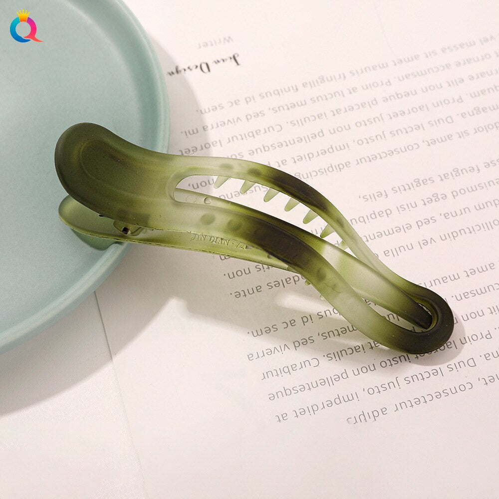 Aveuri Back to school Korean Solid Color Hair Clips Acrylic Hair Claws Hairpins Barrette Crab Elegant Ponytail Clip For Women Girls Hair Accessories