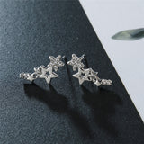 Aveuri  2023 Shiny Star Moon Stud Earrings For Women Everyday Girls Birthday Gift Jewelry Mini Star Stud Fashion Earrring