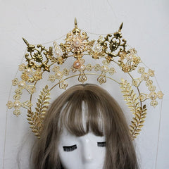 DIY Material Package Lolita Hair crown European style hair crown headband cross angel sun virgin halo head bands