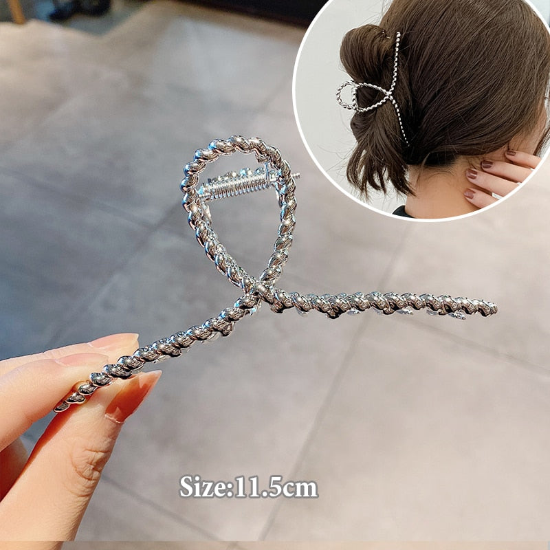 Big Pearl Hair Claw For Women Ladies Makeup Hair Barrettes Hair Accessories Korean Cross Crab Hair Clip Fashion Girl Headwear