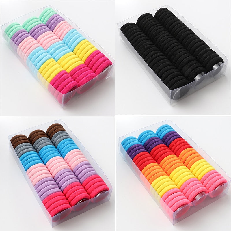 Back to school 2023 AVEURI 66Pcs/Bag Color Rubber Bands Elasticity Hair Bands Girls Ponytail Headwear Gum Kids Lovely Hair Accessories Headband Gift
