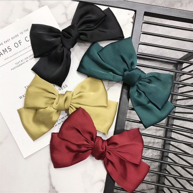 High-end hair accessories women's retro big bow hair clip top clip fairy Mori female line half ball hairpins wild girl headwear