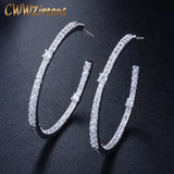 Christmas Gift Fashion Ladies Loop Earring Round Circle Micro Pave Cubic Zirconia Crystal Big Hoop Earrings Jewelry Gift CZ428