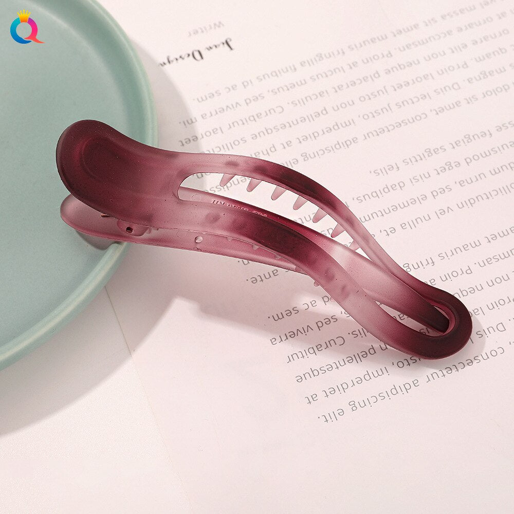 Aveuri Back to school Korean Solid Color Hair Clips Acrylic Hair Claws Hairpins Barrette Crab Elegant Ponytail Clip For Women Girls Hair Accessories