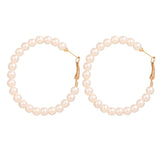 Aveuri Big Simulated bead Earrings 2024 For Women Lover Geometric Gold Round Heart Drop Dangle Earring Korean Statement Jewelry