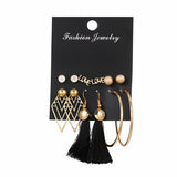 Aveuri Vintage Earrings For Women Boho Geometric Metal Drop Earring 2023 bead Dangle Earrings Set Fashion Jewelry