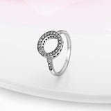 CZ Ring Women Engagement Jewelry Anniversary Silver Color Round Mounted Zircon Ring Ladies Silver Color European DIY Jewelry