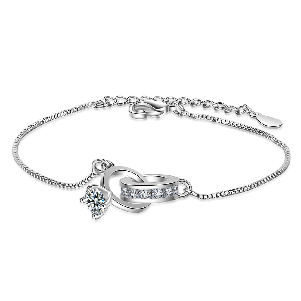 Christmas Gift alloy Double Round Bead Charm Bracelet For Women Bracelet &Bangle Wedding Party Jewelry SL130